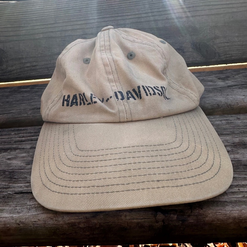 Harley Davidson Motorcycles Embroidered‎ Baseball Cap Hat Khaki Adjustable Strap